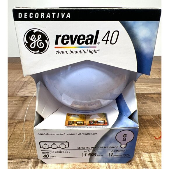 GE Reveal 40W Decorative Light Bulb G25 48695 - Picture 1 of 2